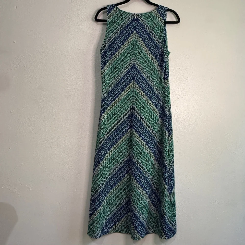 American Living Blue and Green Sleeveless A-line Maxi Dress - Picture 6 of 9